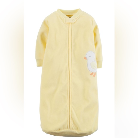 *2 for $20*Carter’s yellow micro fleece sleep sack w/ little duck Size 0-9months - Picture 1 of 6